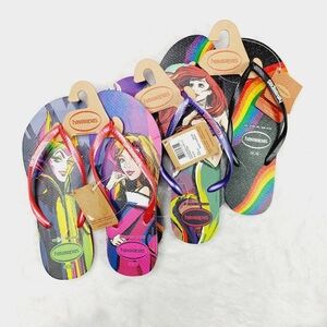 NEW Havaianas Bundle of 3 Slip On Summer Flat Flip Flop Sandals S179